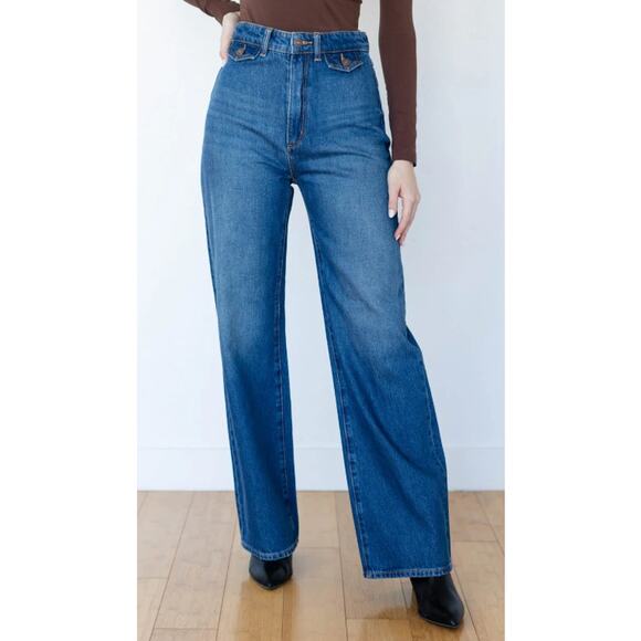 ROLLA'S JEANS WOMEN SIZE 10/28 HIGH RISE RELAXED STRAIGHT DARK VINTAGE BLUE - Picture 1 of 15